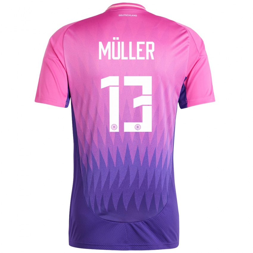 Kvinder Tyskland Thomas Muller #13 Pink Lilla Udebane Spillertrøjer 24-26 Trøje T-Shirt