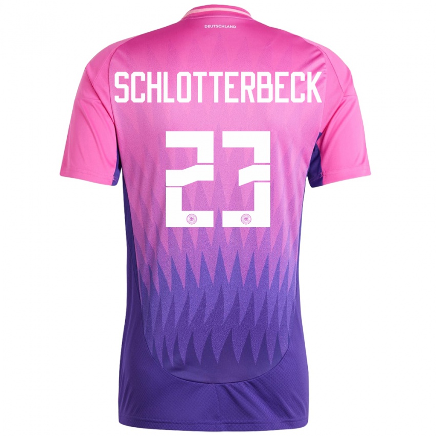 Kvinder Tyskland Nico Schlotterbeck #23 Pink Lilla Udebane Spillertrøjer 24-26 Trøje T-Shirt