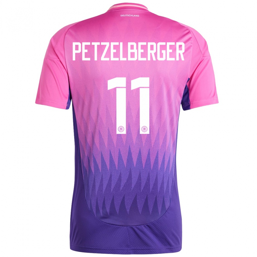 Kvinder Tyskland Ramona Petzelberger #11 Pink Lilla Udebane Spillertrøjer 24-26 Trøje T-Shirt