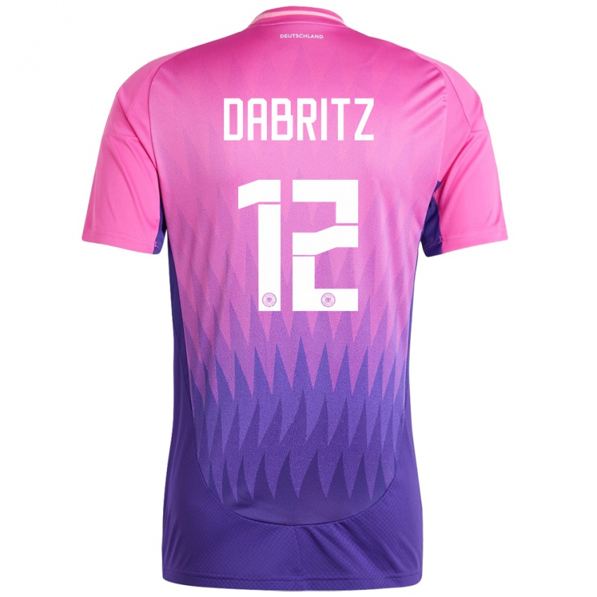 Kvinder Tyskland Sara Dabritz #12 Pink Lilla Udebane Spillertrøjer 24-26 Trøje T-Shirt