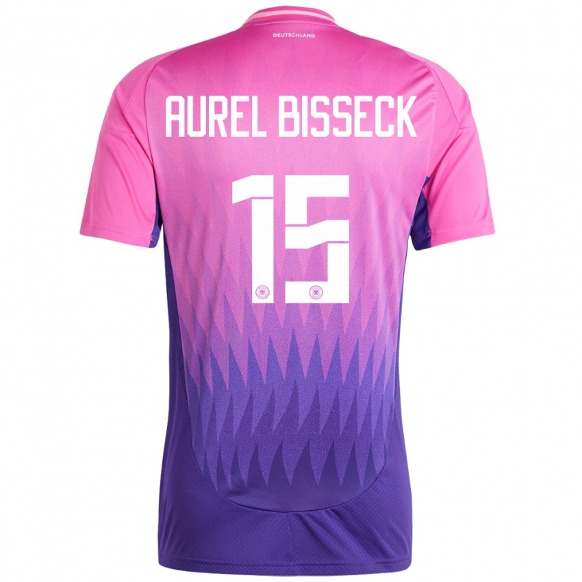 Kvinder Tyskland Yann Aurel Bisseck #15 Pink Lilla Udebane Spillertrøjer 24-26 Trøje T-Shirt