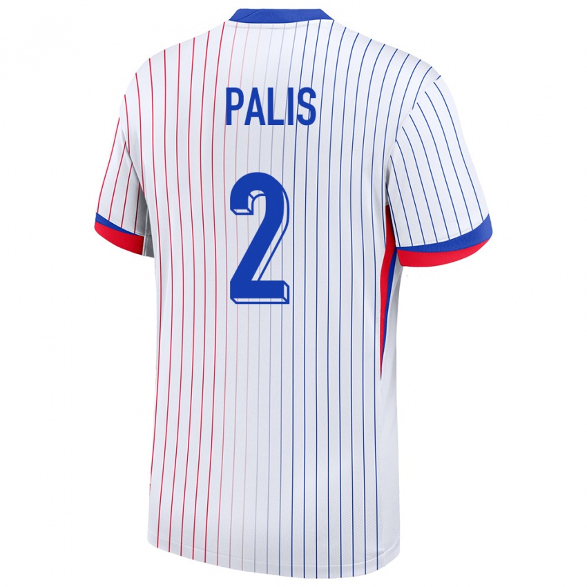 Kvinder Frankrig Ella Palis #2 Hvid Udebane Spillertrøjer 24-26 Trøje T-Shirt