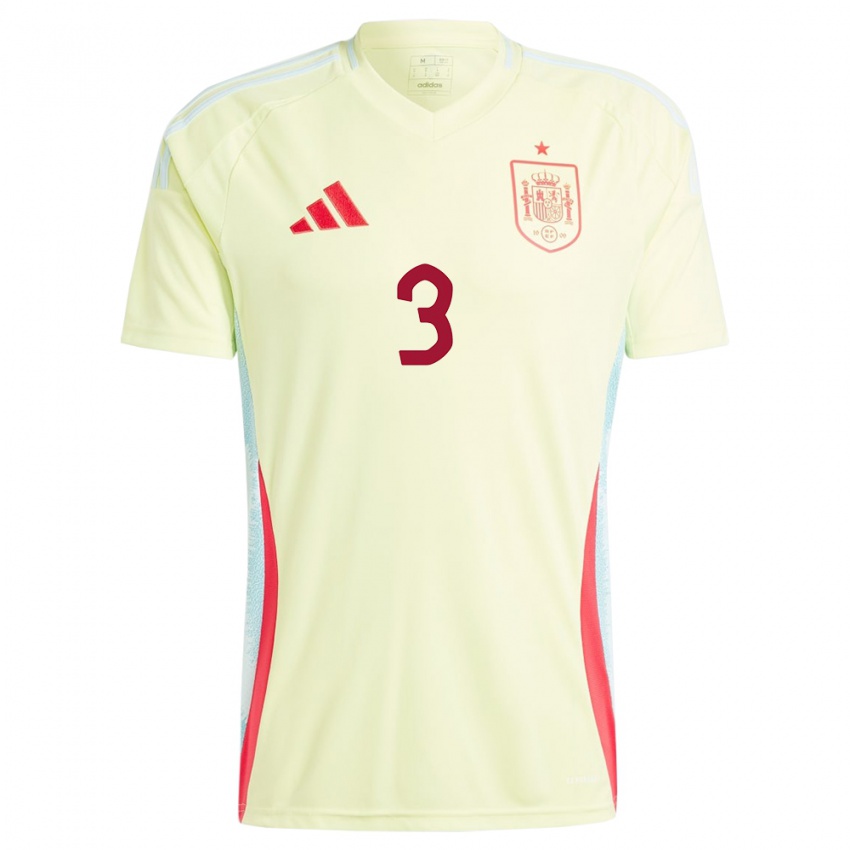 Kvinder Spanien Inigo Martinez #3 Gul Udebane Spillertrøjer 24-26 Trøje T-Shirt