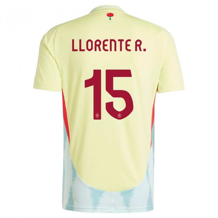 Kvinder Spanien Diego Llorente #15 Gul Udebane Spillertrøjer 24-26 Trøje T-Shirt