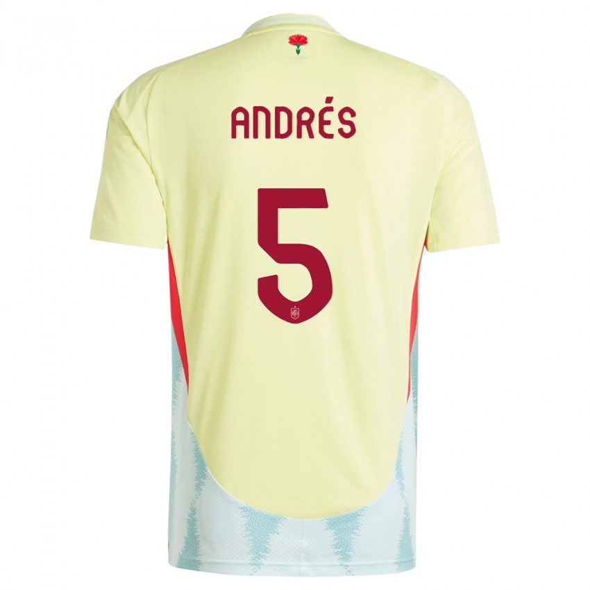 Kvinder Spanien Ivana Andres #5 Gul Udebane Spillertrøjer 24-26 Trøje T-Shirt