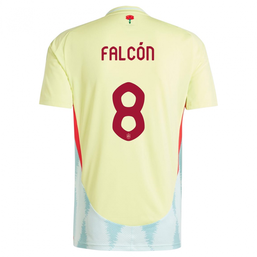 Kvinder Spanien Andrea Falcon #8 Gul Udebane Spillertrøjer 24-26 Trøje T-Shirt