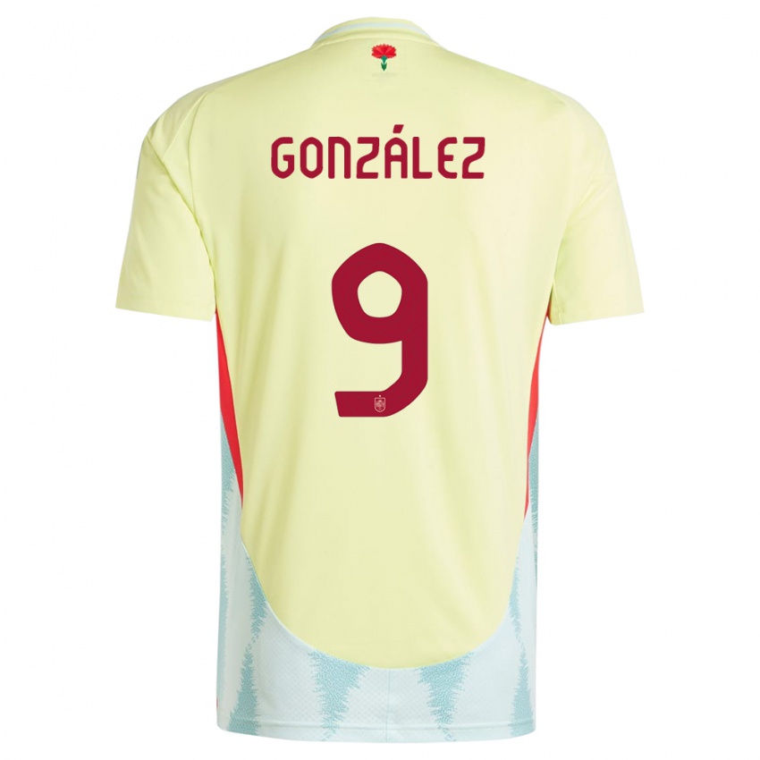 Kvinder Spanien Esther Gonzalez #9 Gul Udebane Spillertrøjer 24-26 Trøje T-Shirt