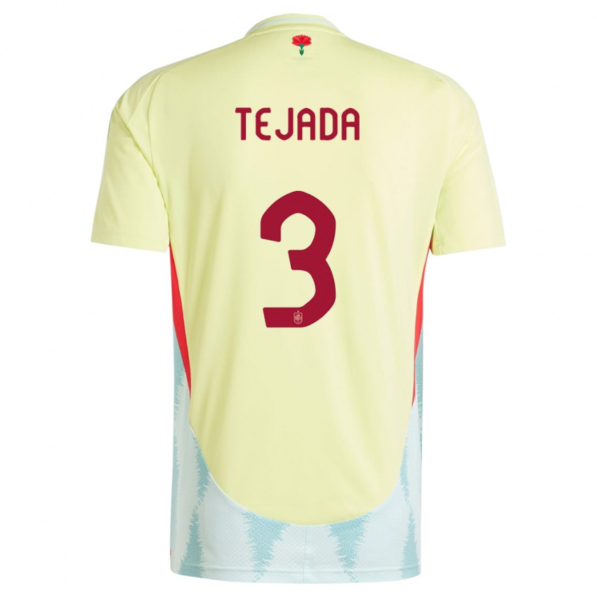 Kvinder Spanien Ana Tejada #3 Gul Udebane Spillertrøjer 24-26 Trøje T-Shirt