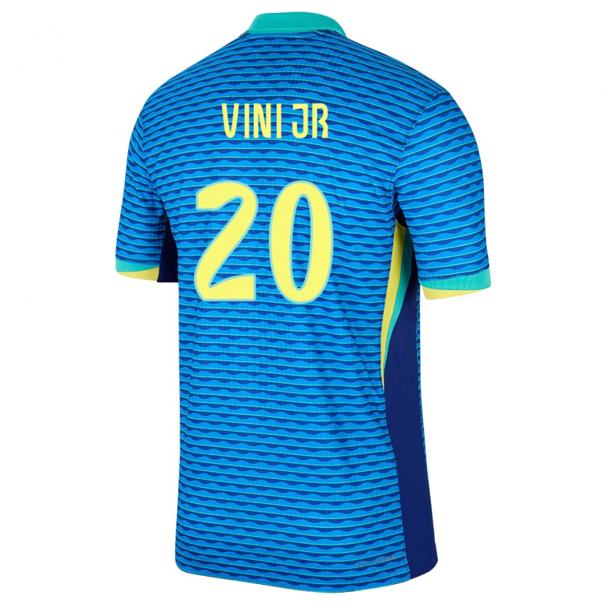 Kvinder Brasilien Vinicius Junior #20 Blå Udebane Spillertrøjer 24-26 Trøje T-Shirt