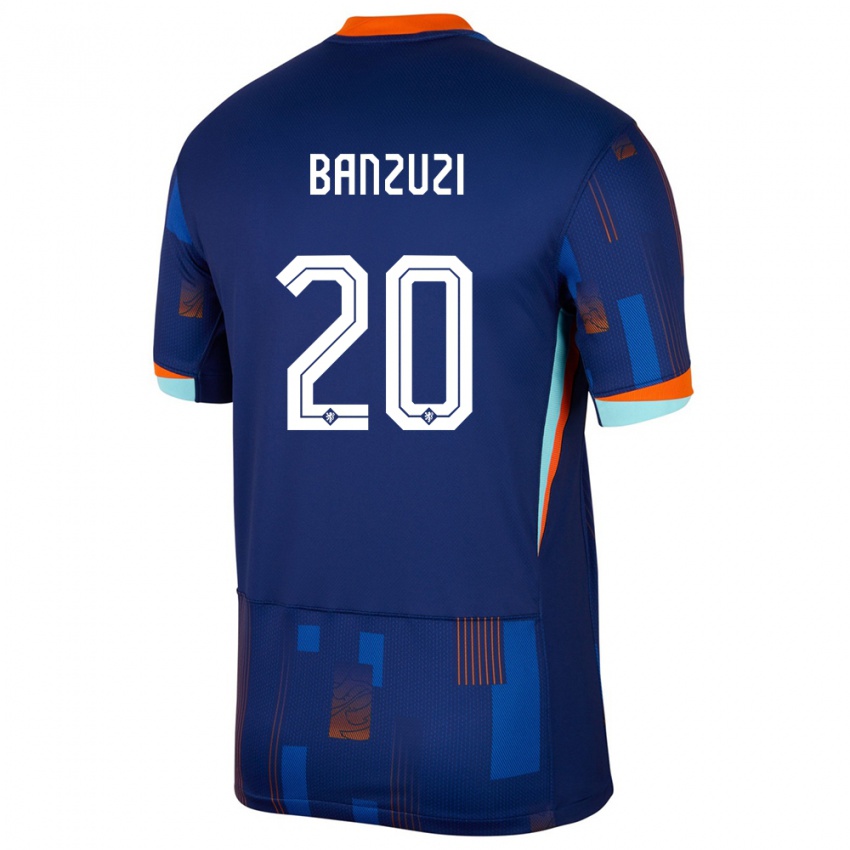 Kvinder Holland Ezechiel Banzuzi #20 Blå Udebane Spillertrøjer 24-26 Trøje T-Shirt