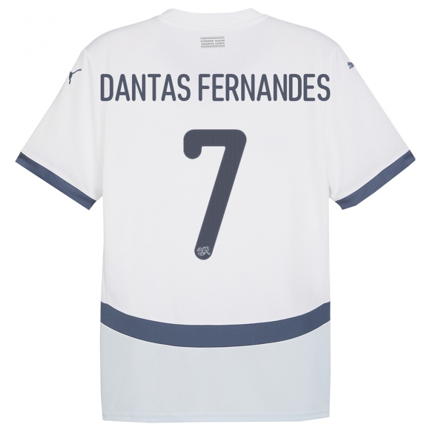 Kvinder Schweiz Ronaldo Dantas Fernandes #7 Hvid Udebane Spillertrøjer 24-26 Trøje T-Shirt