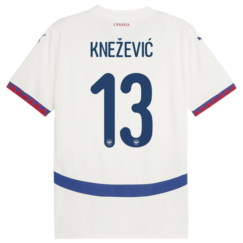 Kvinder Serbien Milana Knezevic #13 Hvid Udebane Spillertrøjer 24-26 Trøje T-Shirt