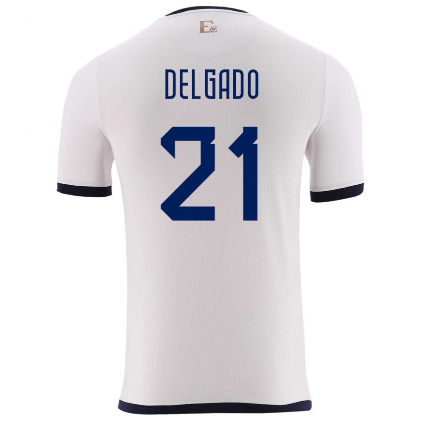Kvinder Ecuador Patrickson Delgado #21 Hvid Udebane Spillertrøjer 24-26 Trøje T-Shirt