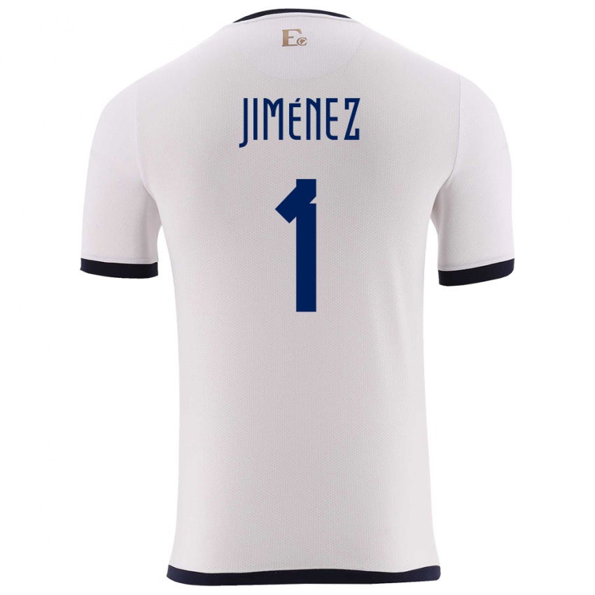 Kvinder Ecuador Tony Jimenez #1 Hvid Udebane Spillertrøjer 24-26 Trøje T-Shirt