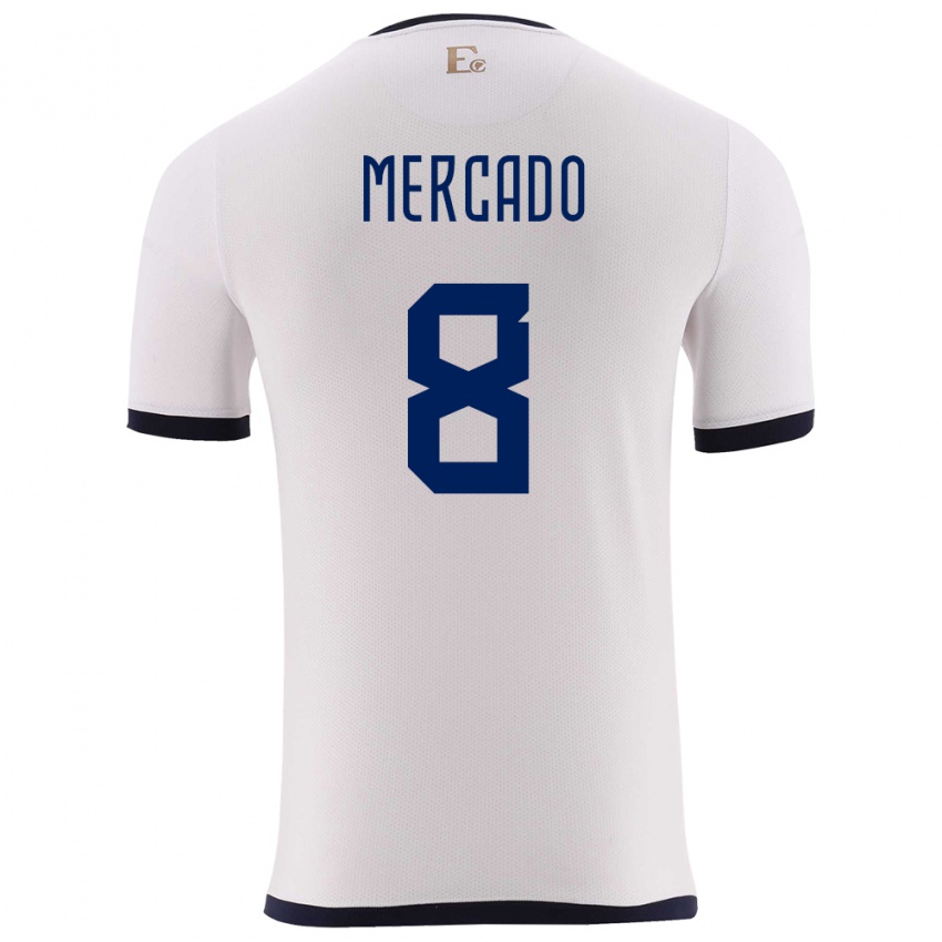 Kvinder Ecuador Patrik Mercado #8 Hvid Udebane Spillertrøjer 24-26 Trøje T-Shirt