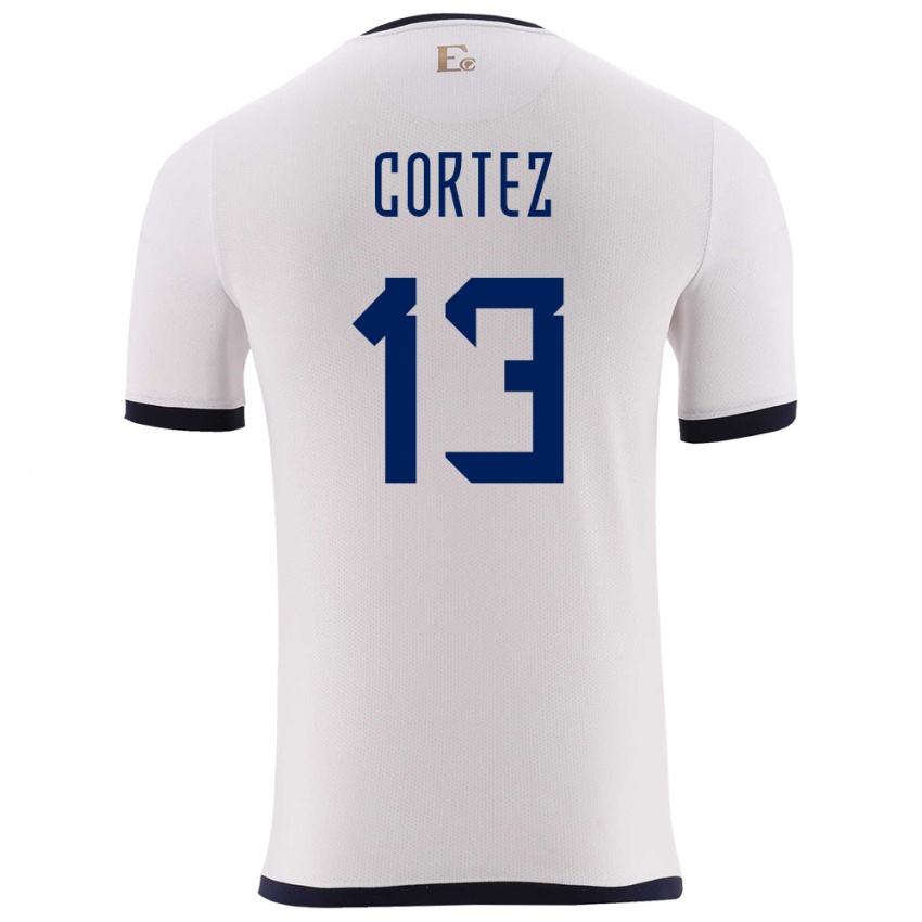 Kvinder Ecuador Steven Cortez #13 Hvid Udebane Spillertrøjer 24-26 Trøje T-Shirt