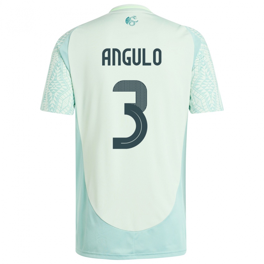 Kvinder Mexico Jesus Angulo #3 Linen Grøn Udebane Spillertrøjer 24-26 Trøje T-Shirt