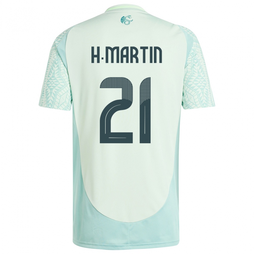 Kvinder Mexico Henry Martin #21 Linen Grøn Udebane Spillertrøjer 24-26 Trøje T-Shirt