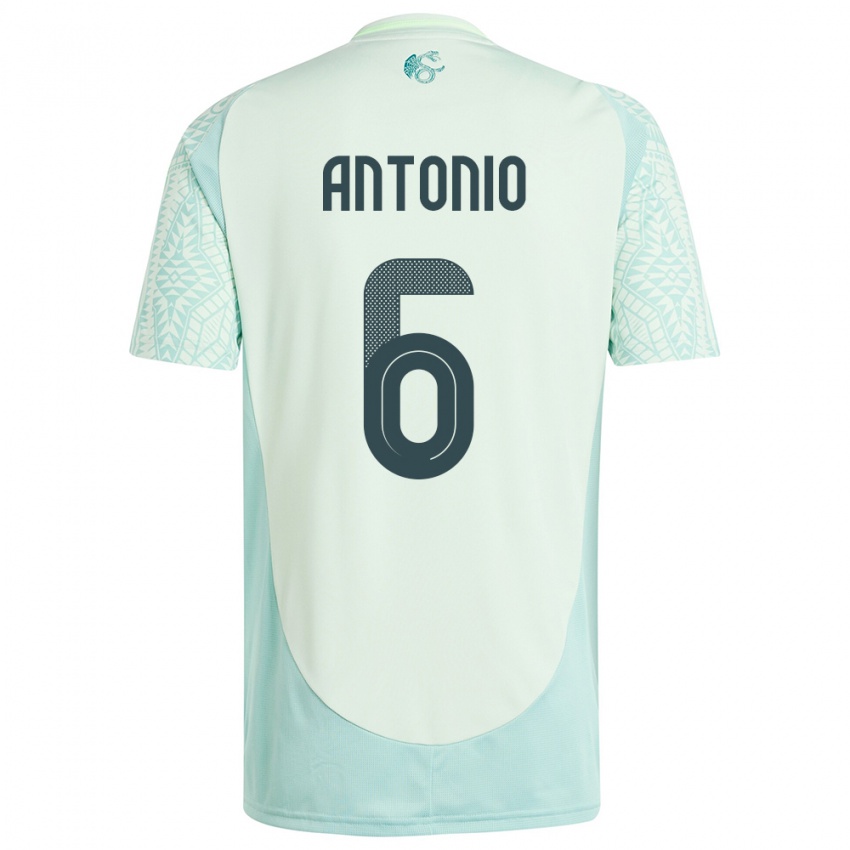 Kvinder Mexico Nancy Antonio #6 Linen Grøn Udebane Spillertrøjer 24-26 Trøje T-Shirt