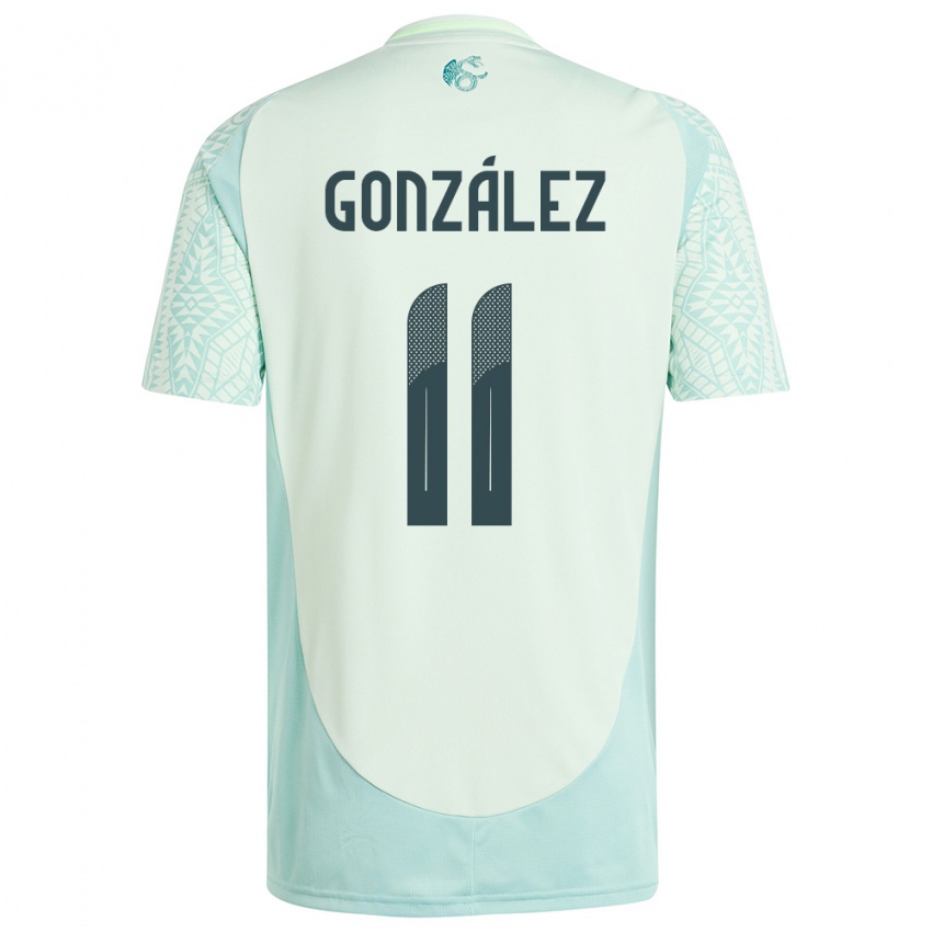 Kvinder Mexico Bryan Gonzalez #11 Linen Grøn Udebane Spillertrøjer 24-26 Trøje T-Shirt