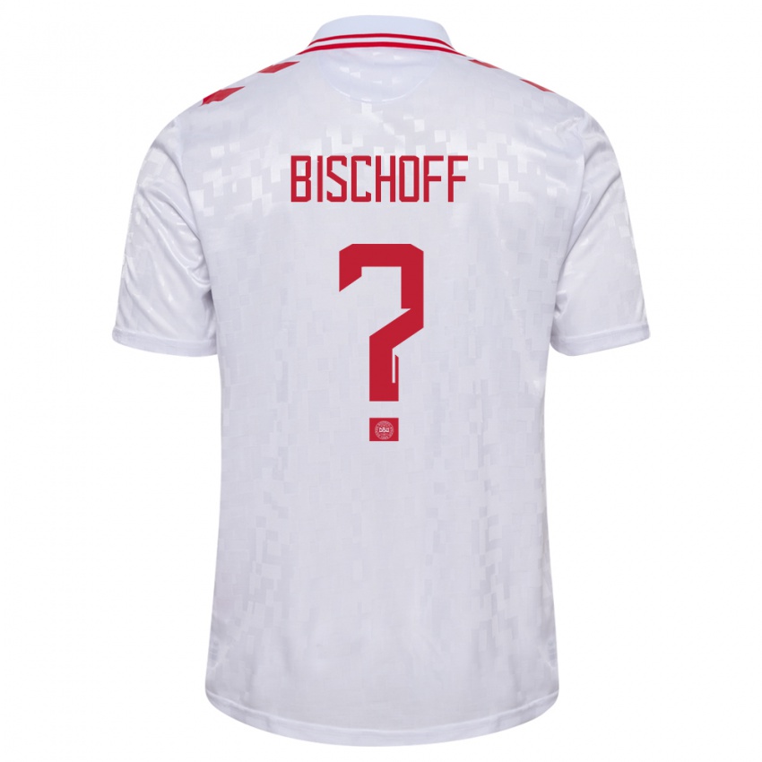 Kvinder Danmark Clement Bischoff #0 Hvid Udebane Spillertrøjer 24-26 Trøje T-Shirt