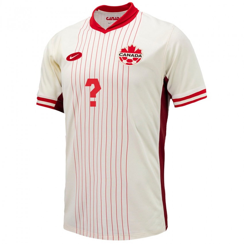 Kvinder Canada Raheem Edwards #0 Hvid Udebane Spillertrøjer 24-26 Trøje T-Shirt