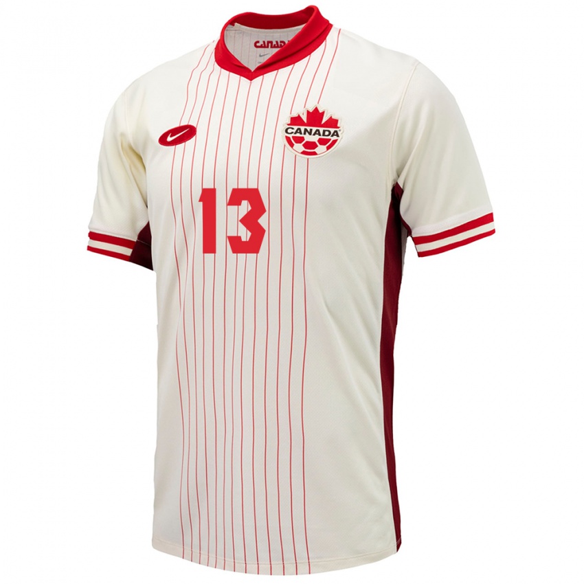Kvinder Canada Richard Chukwu #13 Hvid Udebane Spillertrøjer 24-26 Trøje T-Shirt