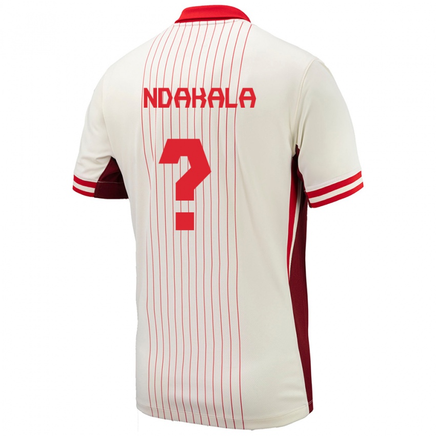 Kvinder Canada Joshue Ndakala #0 Hvid Udebane Spillertrøjer 24-26 Trøje T-Shirt