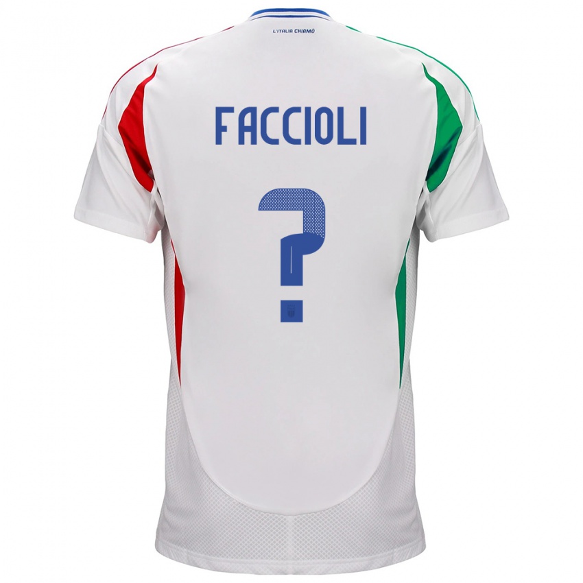 Kvinder Italien Pietro Faccioli #0 Hvid Udebane Spillertrøjer 24-26 Trøje T-Shirt