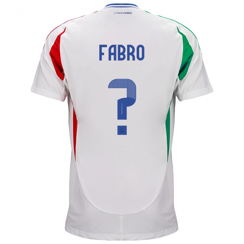 Kvinder Italien Jacopo Del Fabro #0 Hvid Udebane Spillertrøjer 24-26 Trøje T-Shirt