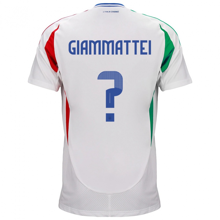 Kvinder Italien Gioele Giammattei #0 Hvid Udebane Spillertrøjer 24-26 Trøje T-Shirt