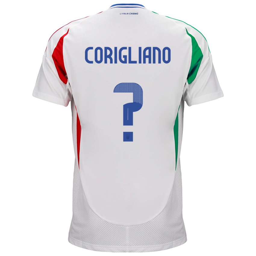 Kvinder Italien Thomas Corigliano #0 Hvid Udebane Spillertrøjer 24-26 Trøje T-Shirt