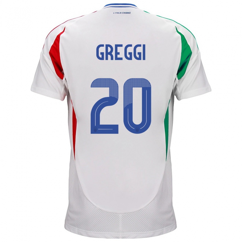 Kvinder Italien Giada Greggi #20 Hvid Udebane Spillertrøjer 24-26 Trøje T-Shirt