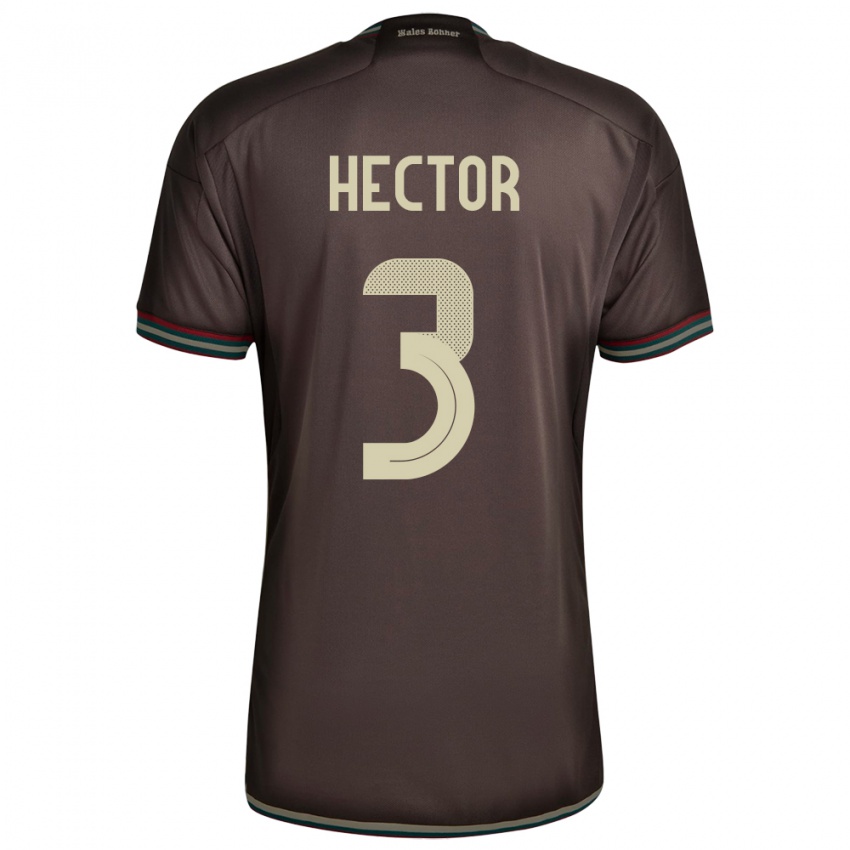 Kvinder Jamaica Michael Hector #3 Nat Brun Udebane Spillertrøjer 24-26 Trøje T-Shirt