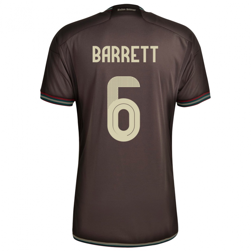 Kvinder Jamaica Ronaldo Barrett #6 Nat Brun Udebane Spillertrøjer 24-26 Trøje T-Shirt