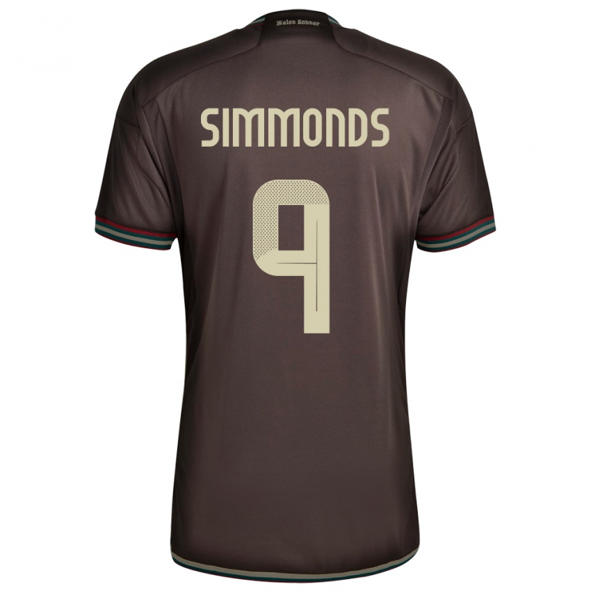 Kvinder Jamaica Kameron Simmonds #9 Nat Brun Udebane Spillertrøjer 24-26 Trøje T-Shirt