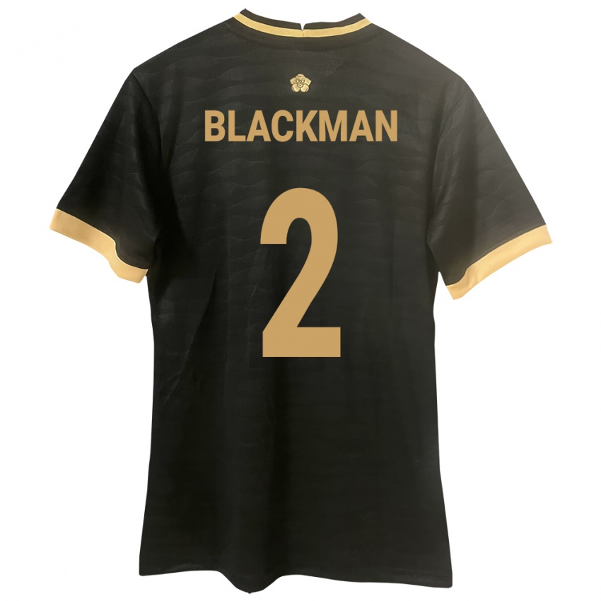 Kvinder Panama César Blackman #2 Sort Udebane Spillertrøjer 24-26 Trøje T-Shirt