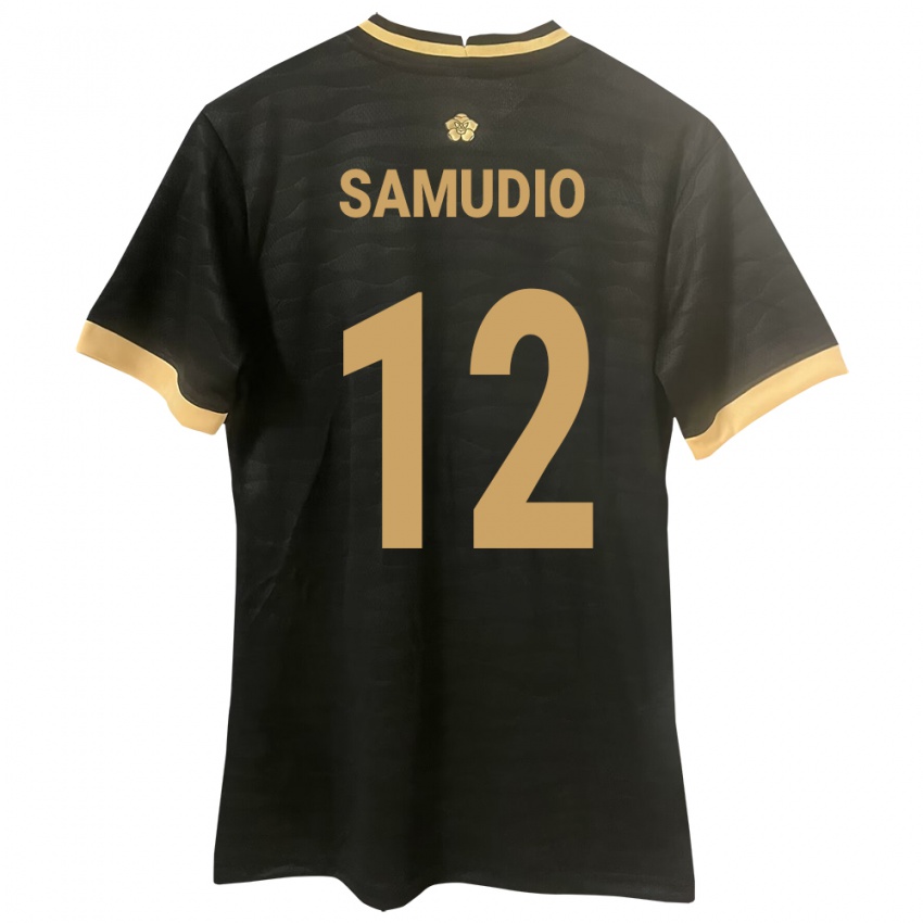 Kvinder Panama César Samudio #12 Sort Udebane Spillertrøjer 24-26 Trøje T-Shirt