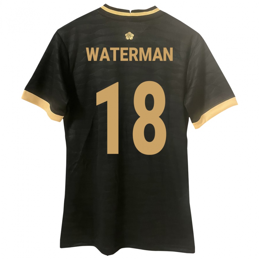 Kvinder Panama Cecilio Waterman #18 Sort Udebane Spillertrøjer 24-26 Trøje T-Shirt