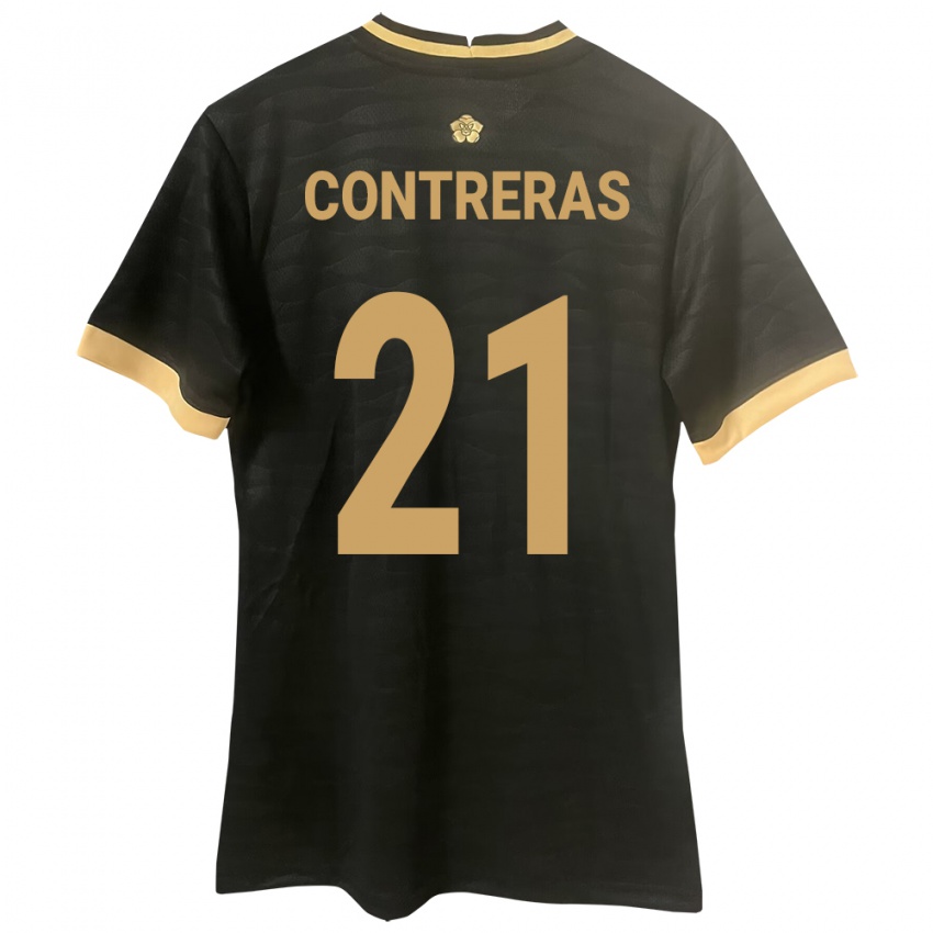 Kvinder Panama Davis Contreras #21 Sort Udebane Spillertrøjer 24-26 Trøje T-Shirt