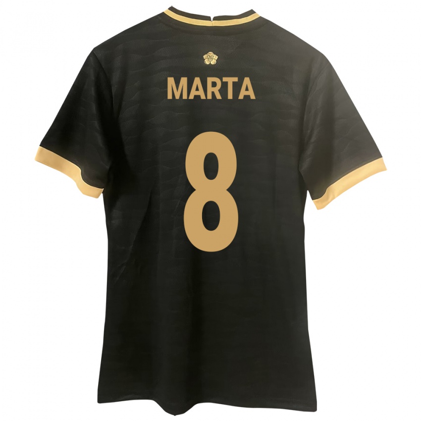 Kvinder Panama Aldair Marta #8 Sort Udebane Spillertrøjer 24-26 Trøje T-Shirt