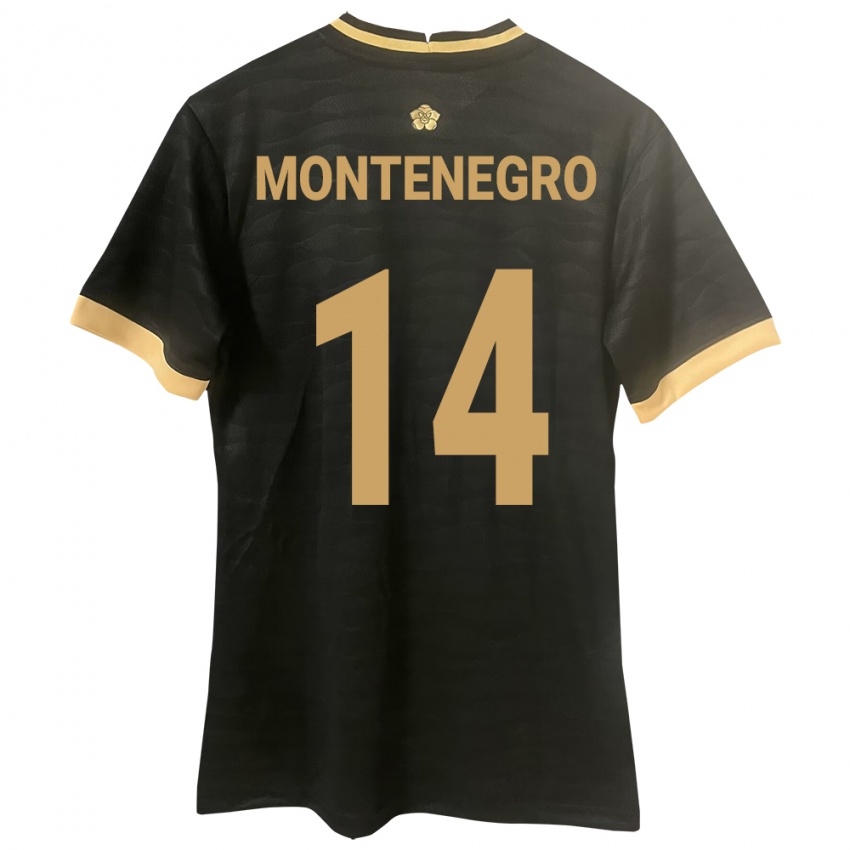 Kvinder Panama Carmen Montenegro #14 Sort Udebane Spillertrøjer 24-26 Trøje T-Shirt