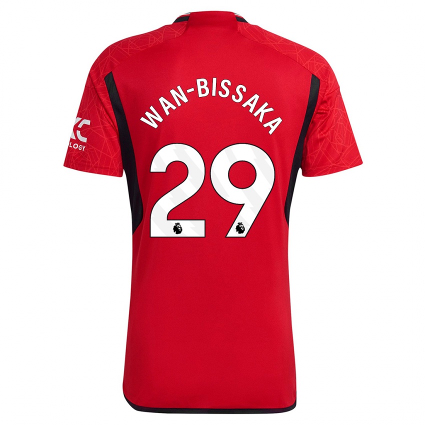 Børn Aaron Wan-Bissaka #29 Rød Hjemmebane Spillertrøjer 2023/24 Trøje T-Shirt