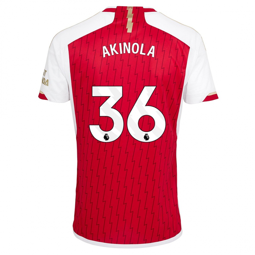 Børn Tim Akinola #36 Rød Hjemmebane Spillertrøjer 2023/24 Trøje T-Shirt