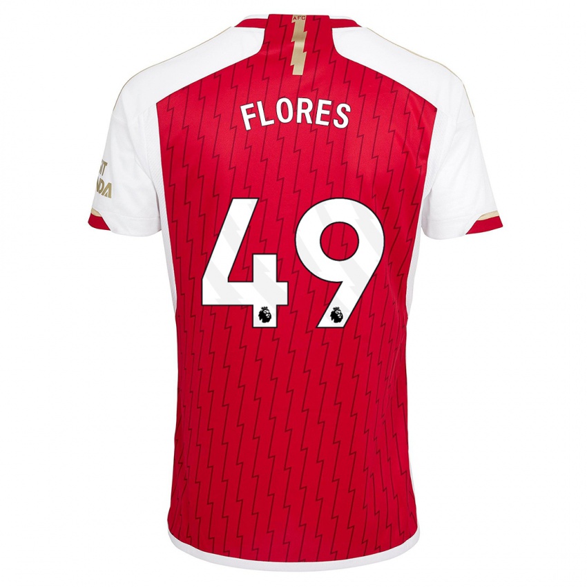 Børn Marcelo Flores #49 Rød Hjemmebane Spillertrøjer 2023/24 Trøje T-Shirt