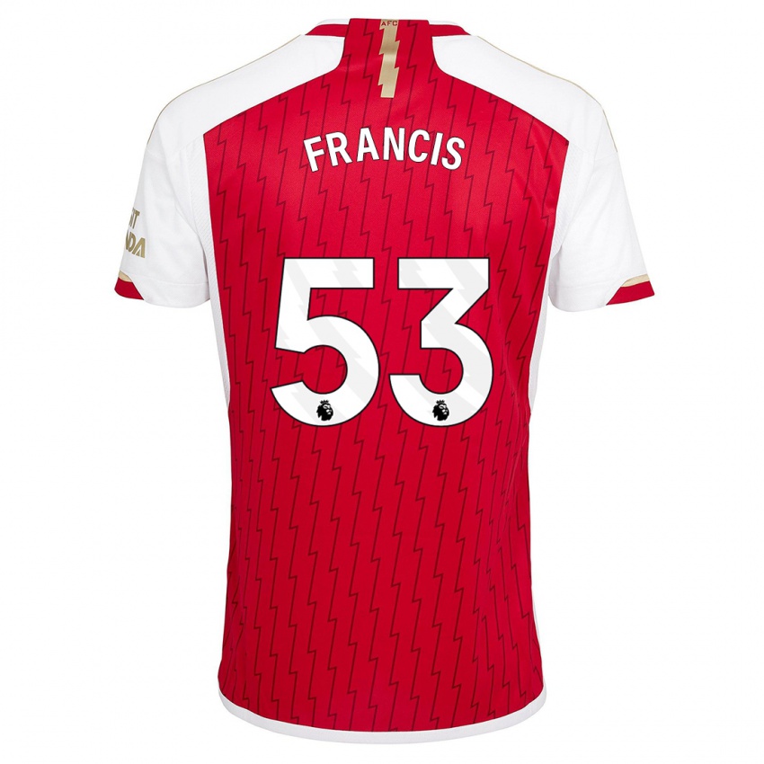 Børn Jack Henry Francis #53 Rød Hjemmebane Spillertrøjer 2023/24 Trøje T-Shirt