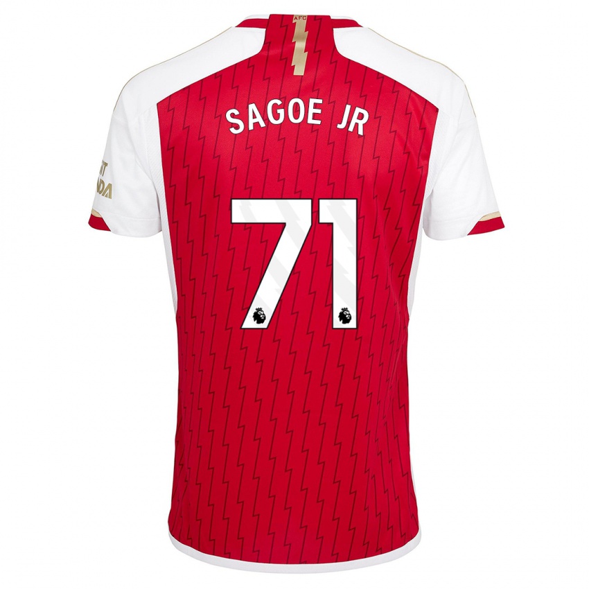 Børn Charles Sagoe Jr #71 Rød Hjemmebane Spillertrøjer 2023/24 Trøje T-Shirt