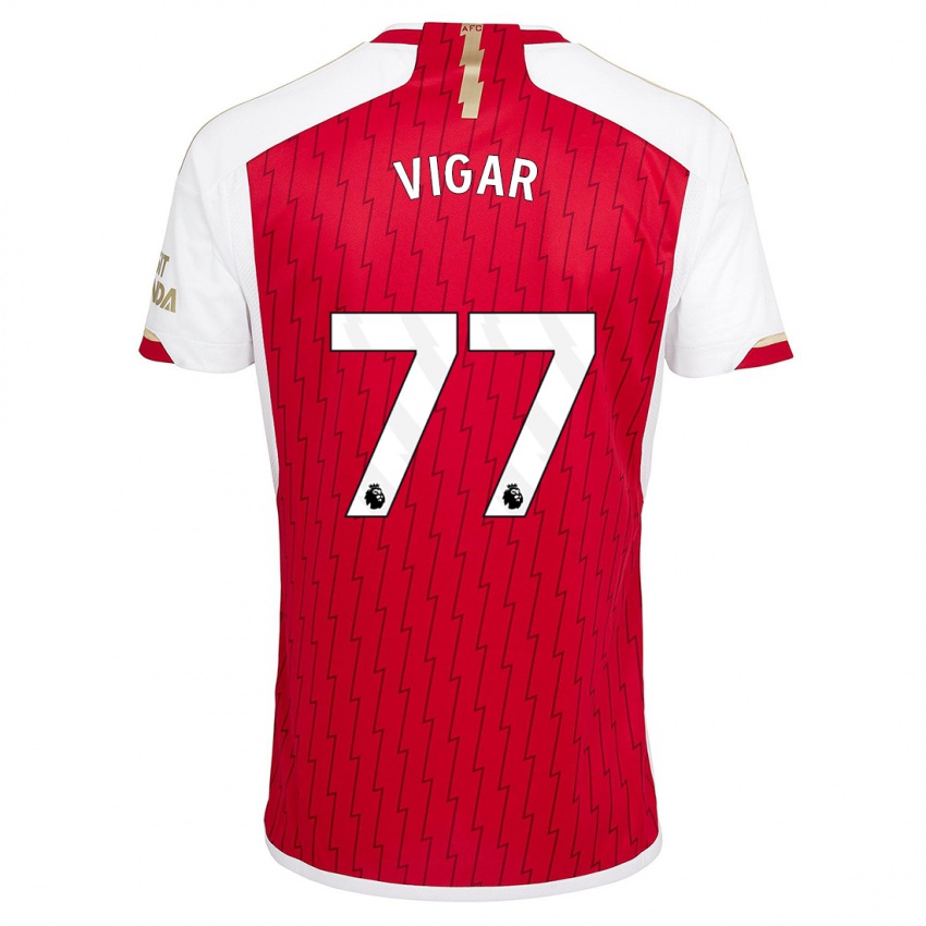 Børn Billy Vigar #77 Rød Hjemmebane Spillertrøjer 2023/24 Trøje T-Shirt