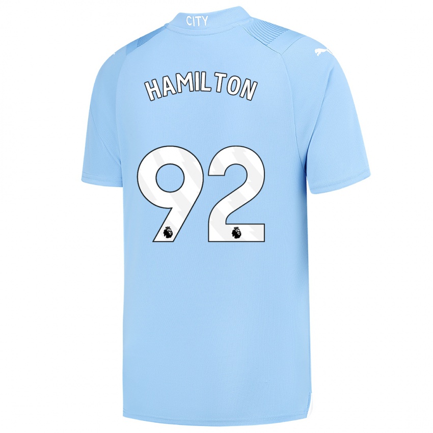 Børn Micah Hamilton #92 Lyseblå Hjemmebane Spillertrøjer 2023/24 Trøje T-Shirt