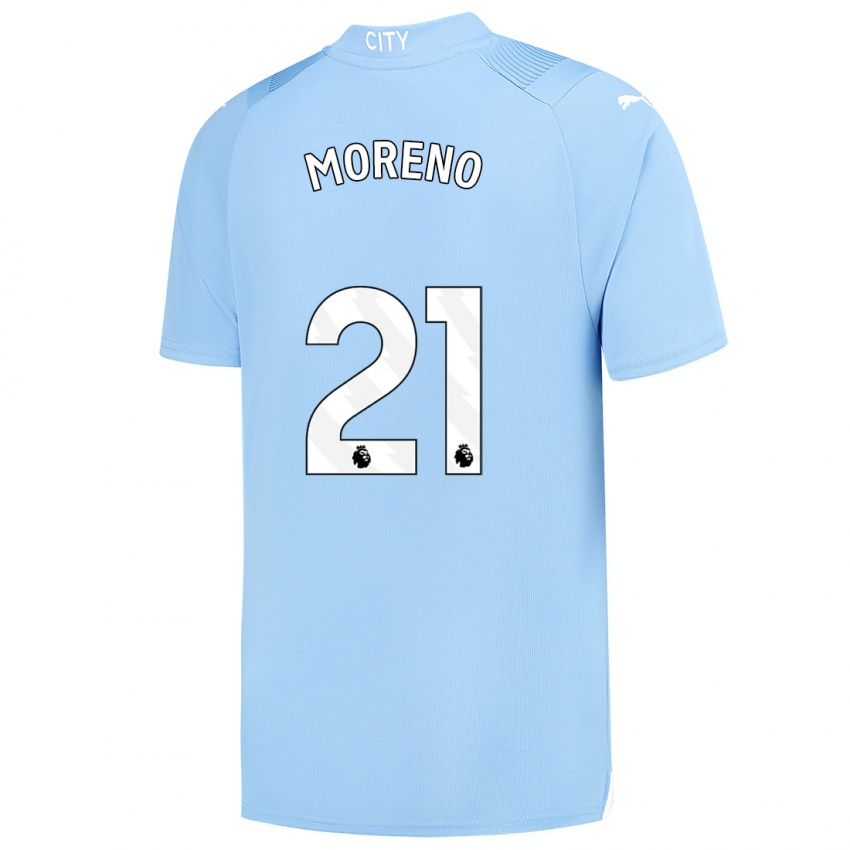 Børn Marlos Moreno #21 Lyseblå Hjemmebane Spillertrøjer 2023/24 Trøje T-Shirt